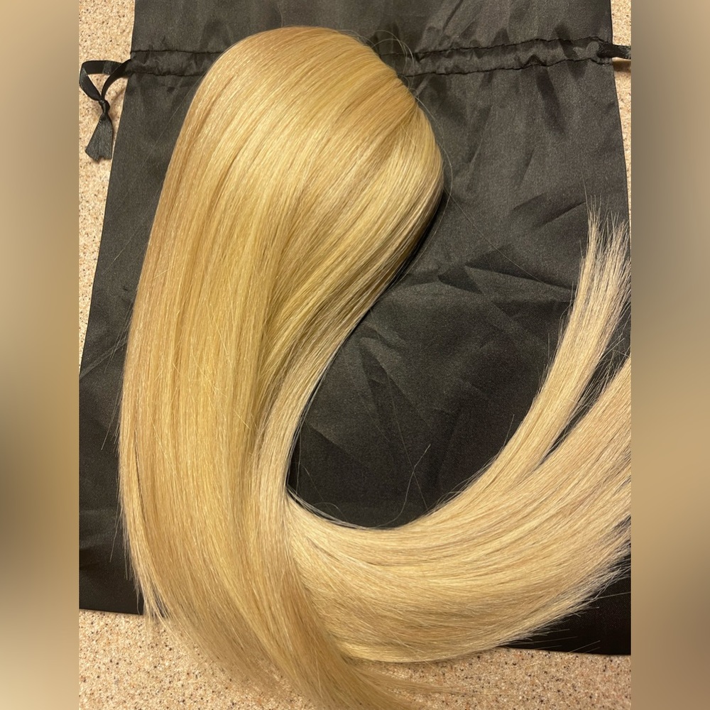 Platinum Blond Short Ponytail